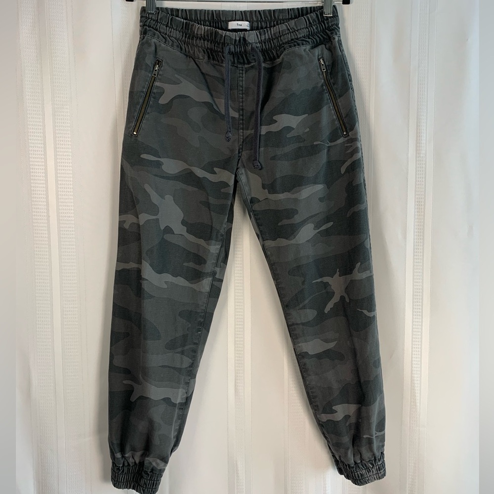 TNA Women's Camo Track Joggers in Dark Gray & Black